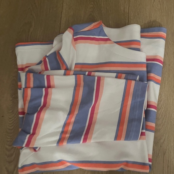 Croft & Barrow Boatneck 3/4  Blue Pink Sleeve Striped Top 2X NWT Plus Size - Picture 2 of 13